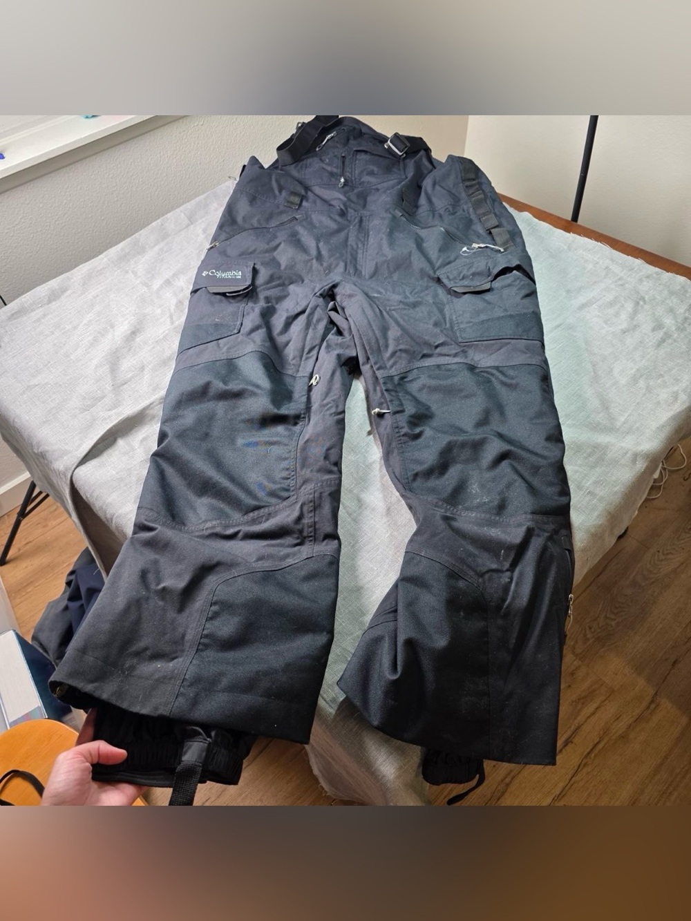 Columbia Titanium Omni-Heat Mens XL Snow Bib Pants Overalls Black Ski Snowboard